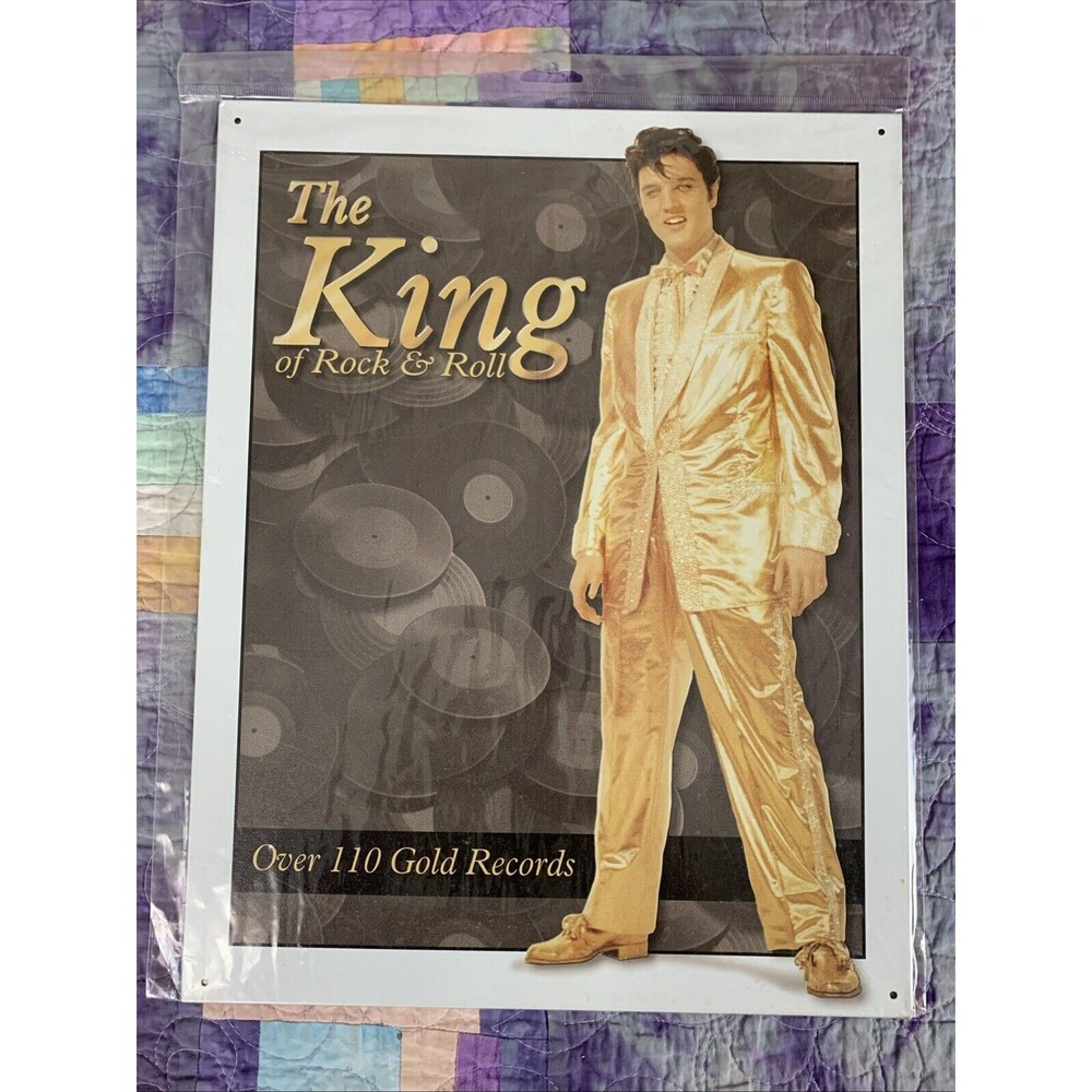 Elvis The King Of Rock And Roll Metal 12.5x16 Man Cave Bar Garage Decor